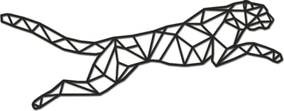 Hout-Kado - Cheetah - Medium - Zwart - Geometrische dieren en vormen - Hout - Lasergesneden