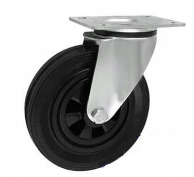 Zwenkwiel met kunststof-rubber band, 180mm, 120kg belastbaar