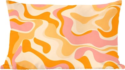 Sierkussens - Kussentjes Woonkamer - 60x40 cm - Abstract - Golvend - Oranje