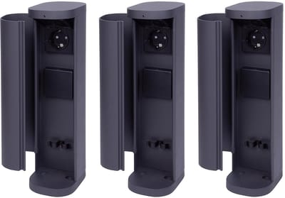 3x stopcontacttoren 2-weg buiten antraciet rond met deksel IP44 stopcontact buiten tuin stopcontact buiten stopcontactzuil tuin stopcontacttoren