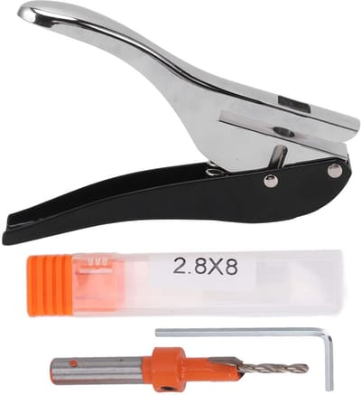 Mini Perforator Staal - Tang Perforeren - Nauwkeurig Gaten Maken - Antislip Basis - 8mm Gat - Zilver