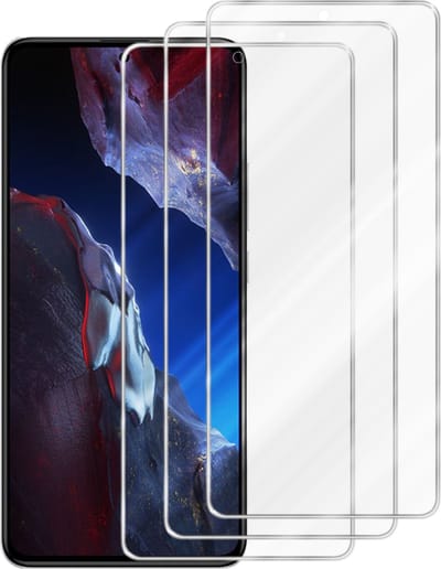 Cadorabo 3x Screenprotector geschikt voor Xiaomi Poco F5 Pro - Beschermende Pantser Film in KRISTALHELDER - Getemperd (Tempered) Display beschermend glas in 9H hardheid met 3D Touch