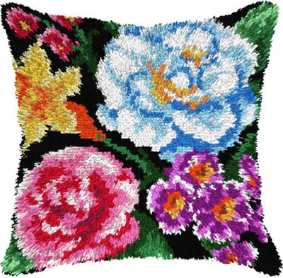 Knoopkussen ORCHIDEA - Flowers - Bloemen - inclusief knoophaak