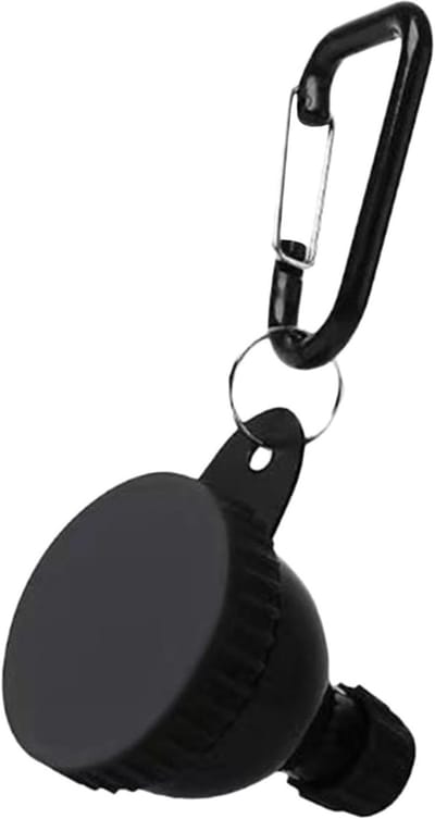 Eiwitpoedertrechter - met karabijnhaak - Poedercontainer - Mini sporttrechter - 50 ml - Eiwitpoederdoos, lekvrij, met sleutelhanger - Geschikt voor de sportschool, reizen en kamperen - Zwart