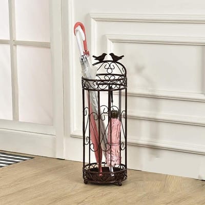 Paraplustandaard - Parapluhouder - Entree Organiseren - Stevige Metalen Constructie - 62 x 21 cm - Zwart