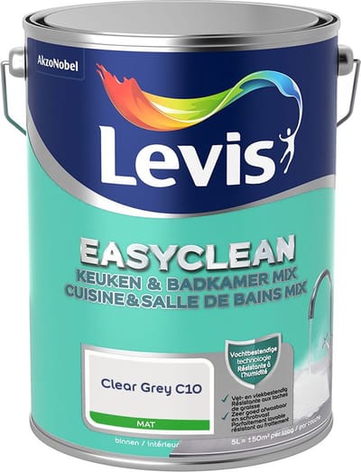 Levis - Easyclean Keuken & Badkamer Mix - Clear Grey C10 - Mengverf - 5 L