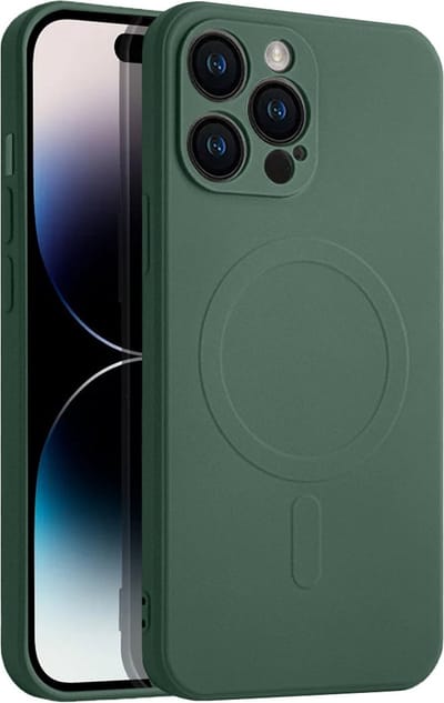 Casify Siliconen Hoesje geschikt voor MagSafe iPhone 12 Pro Hoesje - Legergroen