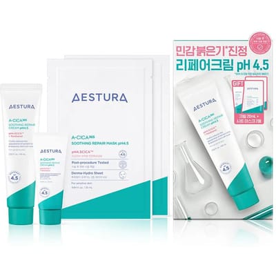 A-CICA 365 Crème Apaisante Réparatrice pH4.5 60ml Ensemble Spécial (+Crème 20ml + Masque 2 pièces) white