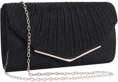 Dailygoods- Clutch Goud - Avondtas Dames - Elegant Satijn - Bruidstas - Kettingtas - Fonkelende Enveloptas - Handtas