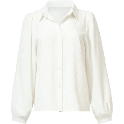 Smashed Lemon Damesblouse met hartjesmotief lange pofmouwen |