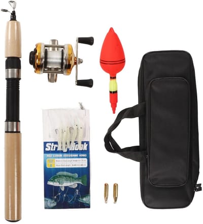 Dailygoods- Ijsvissen Set Ultralicht - Ijs Hengel - Jigs - Molen - Vlotter - Draagbare Tas - Hengelset