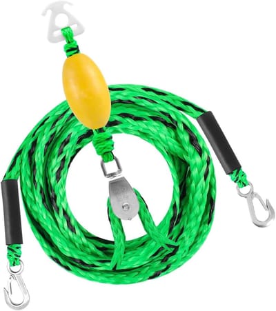 Watersport Touw - Sleeptouw Boot - Waterskiën Tubing - Snelkoppeling Vier Personen - 304 cm Lengte - Groen