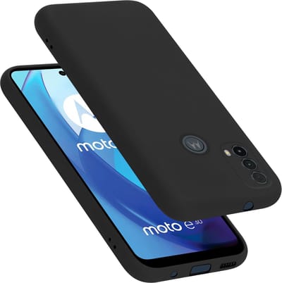Cadorabo Hoesje geschikt voor Motorola MOTO E20 / E30 / E40 in LIQUID ZWART - Beschermhoes gemaakt van flexibel TPU silicone Case Cover