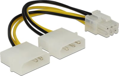 DeLOCK Power Cable - 6 pin PCIe Power to 4 PIN Internal Power - 15 cm