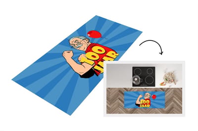 Keukenloper - Loper keuken - Man - Verjaardag - 100 - 120x50 cm - Keukenloper vinyl
