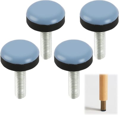 Nivelleringspoten - Meubelglijders Schroefdraad - Vloeren Beschermen - PTFE Glijvlak - M6 Schroefdraad 20mm - Blauw