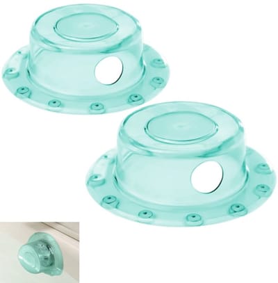 2 stuks - Badkuip Overloop Deksel - Opvouwbare Badstop - sterke zuignappen afdichting voor badstop - voor een warmere en comfortabelere douche - diameter 16 cm - blauwgroen