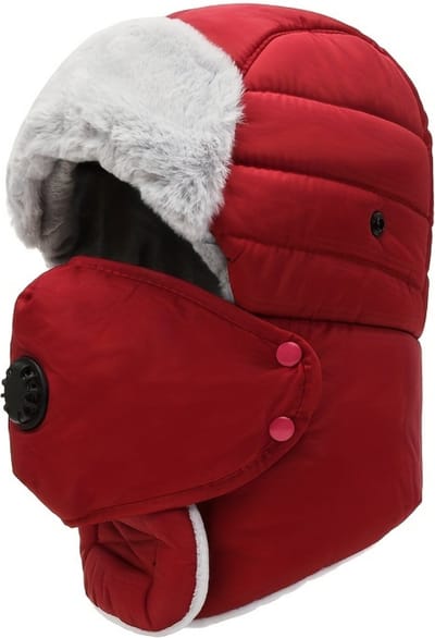 Nivard Wintermuts - Heren - Dames - Volwassenen - Muts - Ski Mask - Bivakmuts - Balaclava - Ski Masker - Face Mask - Full Face Mask - Winter - Rood