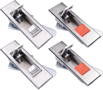 Elektrisch Kastslot - Paneelslot Drukknop - Kasten Beveiligen - Aluminiumlegering - 4 Stuks - Zilverwit