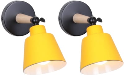 2 Stuks Wandlamp Slaapkamer Moderne Binnenwandlamp Verstelbare Wandverlichting voor Woonkamer Gang Hal Geel