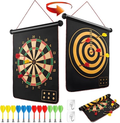 Magnetisch dartbord 38 cm - Dubbelzijdig en veilig buiten- en binnenspel voor kinderen en families