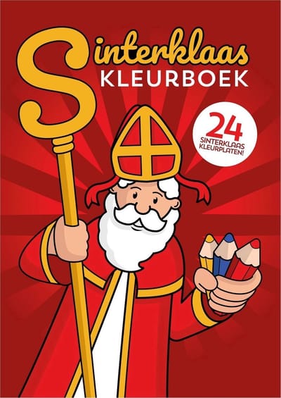 Sinterklaas kleurboek met 24 kleurplaten van Sint en zijn Pieten met paard Ozosnel - Stoomboot om te kleuren voor kinderen / kleuters (Feestdagen 5 december cadeau idee, schoencadeau pakjesavond)