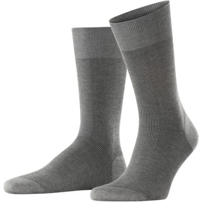 FALKE Fine Shadow gedessineerd katoen sokken heren grijs - maat 41-42