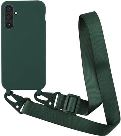 YPCd Crossbody Hoesje Geschikt voor Samsung Galaxy S23 FE – TPU & Siliconen Backcover met Verstelbare Crossbody Schouderband Koord – Verhoogde Randen – Groen