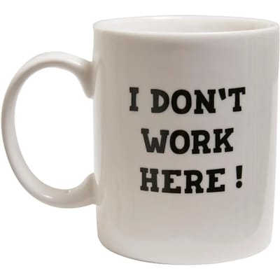 Mister Tee - Don´t Work Here Mok/beker - Wit