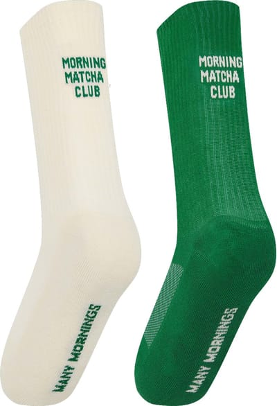 Many Mornings unisex sportsokken - Matcha Club - Unisex - Maat: 35 - 38