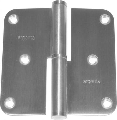 ARGENTA scharnier| kogelpaumelle |89 x 89 mm | ronde hoek | RVS | LINKS