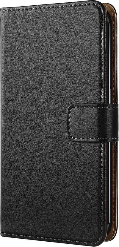 Hoesje Kunstlederen Bookcase geschikt voor Apple iPhone Xs / X - Portemonnee Wallet Zwart van iCall