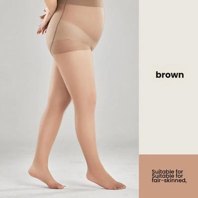 Grote Maat Dames Ultra Dunne Doorzichtige Panty's Zomer Anti-Kras Kousen Antislip Taille Volle Voet Panty's Elastische Grote Maat Panty's L beige
