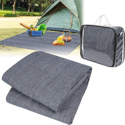 Kampeermat 250 x 250 cm, Antislip en Wasbaar, Ideaal voor Buiten, Grijs Blauw