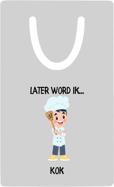 Hacebo® - Later word ik kok metalen boekenlegger - Baby's - cadeau voor een baby - cadeau voor een peuter - slabber - slabbetje - kraamcadeau - Chef - chefkok - keukenmedewerker - Koken - eten Bladwijzer boekenleggers - 7.6 cm x 5cm