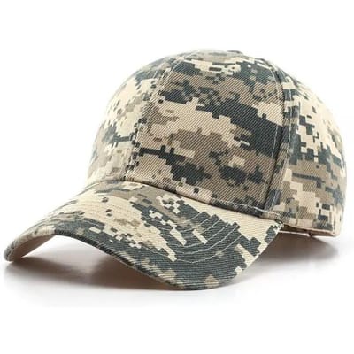 Camouflage Baseballpet Volledige Camo Print Militaire Stijl Verstelbare Papa Hoed Leger Buiten Jacht Sportpet Unisex Mannen Vrouwen Adjustable beige