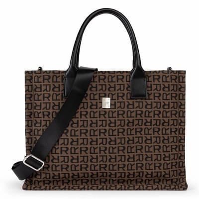 REPLAY Schoudertas Shopper Sepia Tint + Black Bruine