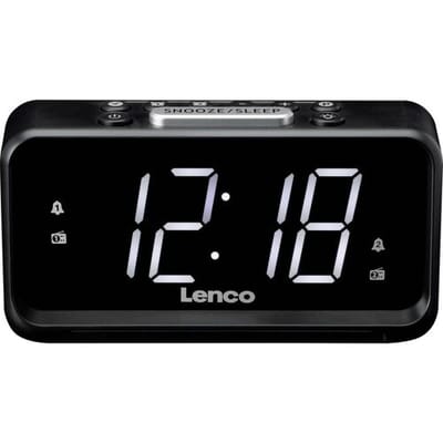 Lenco CR-28BK - Wekkerradio met handmatige dimmer, nachtverlichting en helder LED-display - Zwart