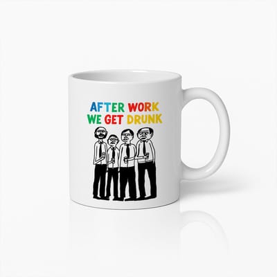 Grappige Kantoor Mok 330ml – “Na Werk Gaan We Zuipen” – Humoristische Koffiekop Cadeau voor Collega’s & Vrienden