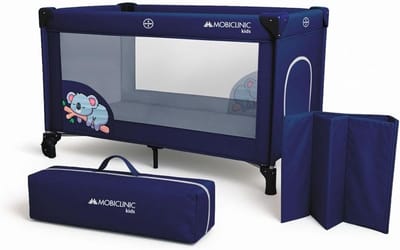 Reisbed voor Baby's - 2-in-1 Vouwbed met Draagtas, Afneembaar Matras, Ultra-Compact, Ademend Stof