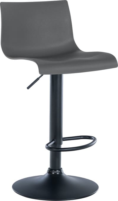CLP Branford Barkruk - Met rugleuning - Met voetsteun - Metalen frame - zwart/grijs