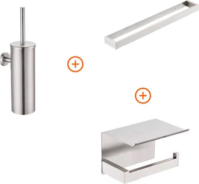 Toilet accessoires set volledig Rvs design met beugel