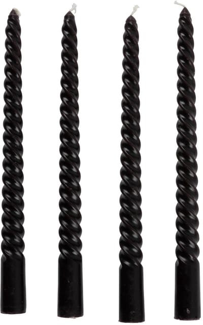Twisted candle black 4pc