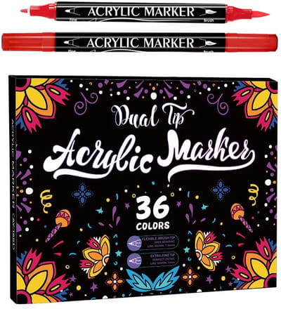 36 Dual Tip Acrylstiften - Marker Stiften - Verfstiften - geschikt voor volwassenen en kinderen