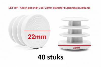 Insteekdop 40 stuks rond wit 22mm kunststof pootdop insteekdoppen pootdoppen stoelpootdop stoelpootdoppen