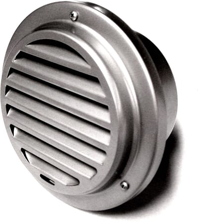 Paneir Airdesigns - Ventilatierooster Ø 150 mm- vaste lamellen - insectennet - RVS grijs gelakt