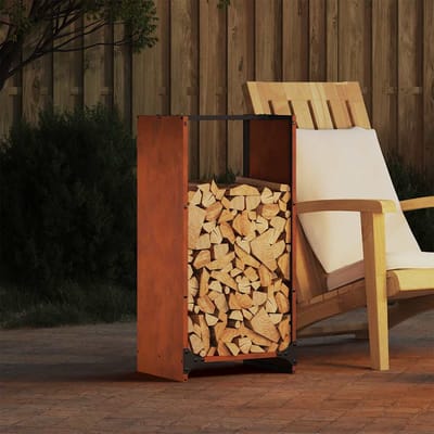 vidaXL - Brandhoutrek - 40x30x80 - cm - weervast - staal