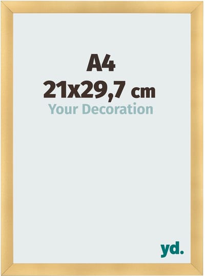 Your Decoration - Fotolijst A4 21x 29,7 cm - MDF - Goud Mat - Pisa