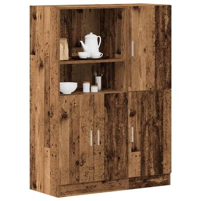 vidaXL - 2-delige - Keukenkastenset - bewerkt - hout - oud - houtkleurig