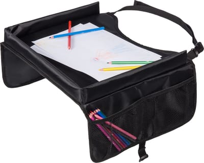 Dooky Travel Table – Reistafel voor Kinderzitje, Buggy & Auto – Opbergvakken & Verhoogde Rand – Duurzaam & Eenvoudig te Reinigen